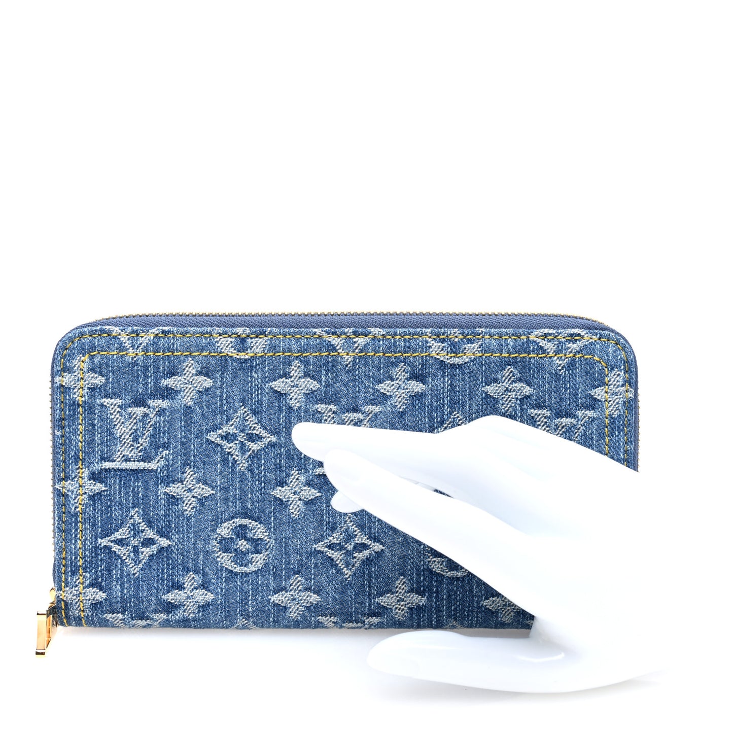 Monogram Denim Zippy Wallet NM Blue