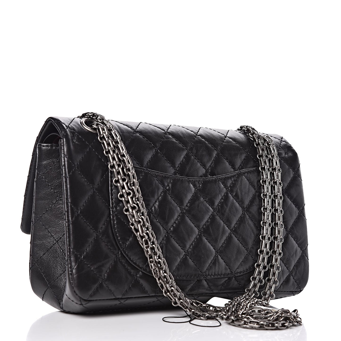 Aged Calfskin Quilted 2.55 Reissue 225 Flap Black