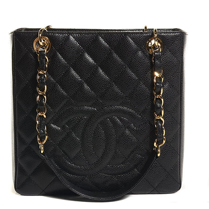 Chanel Caviar Quilted Petit Shopping Tote PST Black 1 of 8