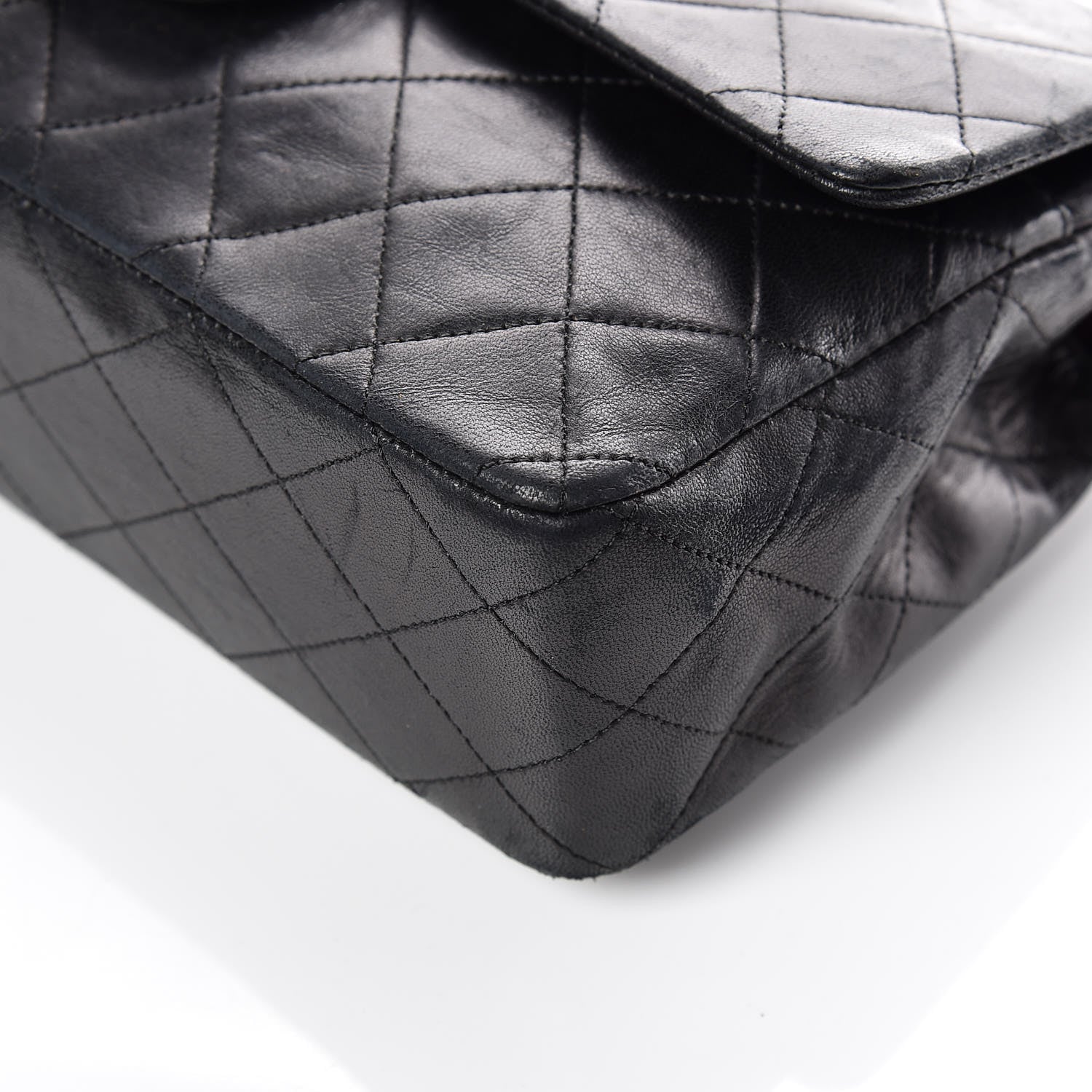 Chanel Lambskin Quilted Medium Double Flap Black 11 of 19