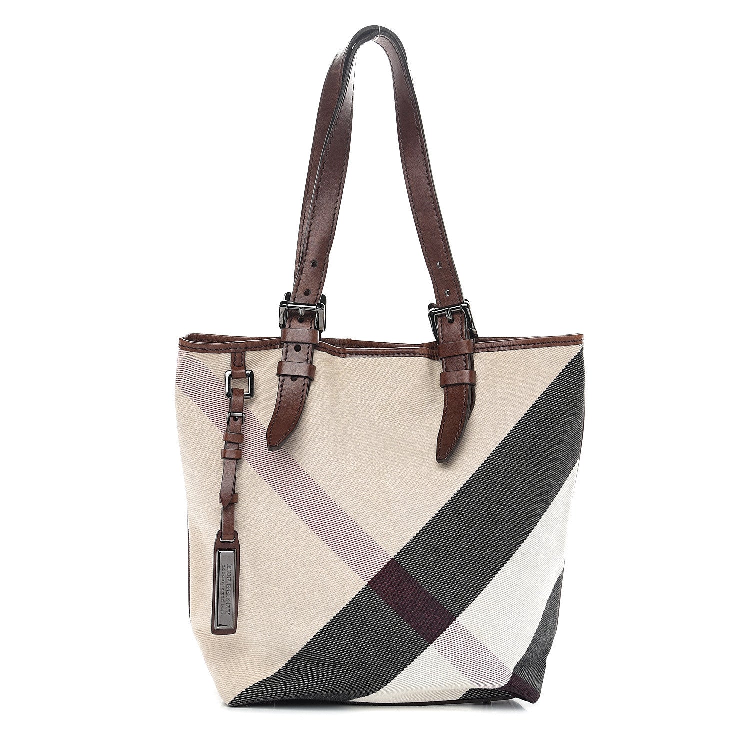 Burberry Canvas Mega Check Print Tote Beige 1 of 12