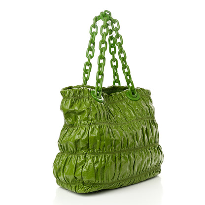 Prada Vernice Gaufre Tote Green 3 of 18
