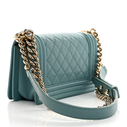 Chanel Caviar Quilted Small Boy Flap Light Blue 2 of 10