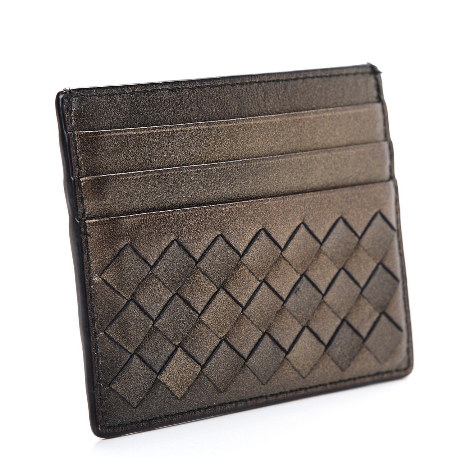 Bottega Veneta Nappa Intrecciato Card Case Dark Gold 2 of 7