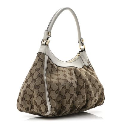 Gucci Monogram Medium D Gold Ring Hobo White 3 of 10