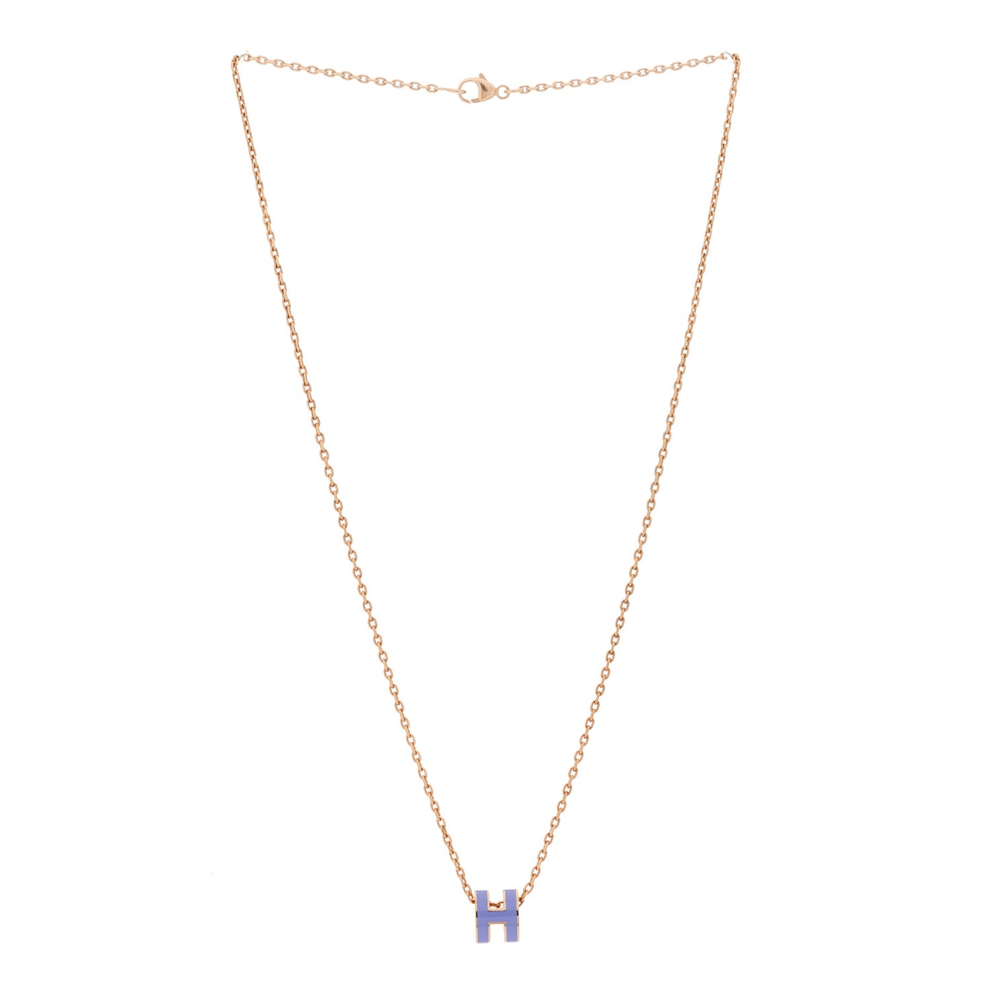 Rose Gold Mini Pop H Pendant Necklace Lilas