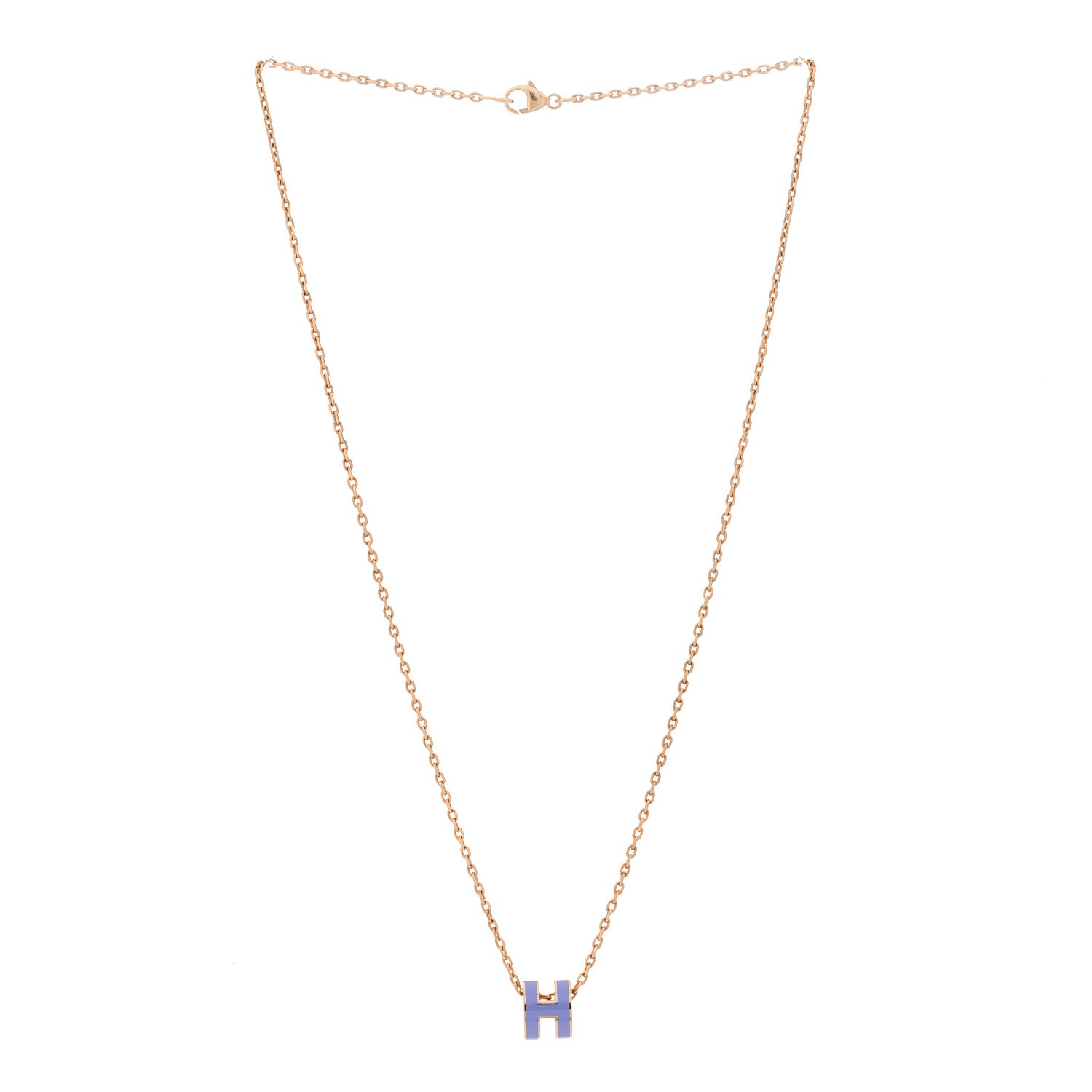 Hermes Rose Gold Mini Pop H Pendant Necklace Lilas 3 of 6