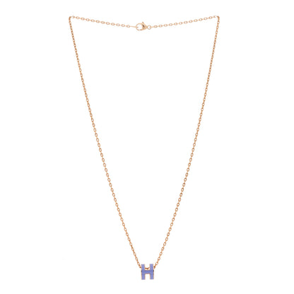 Hermes Rose Gold Mini Pop H Pendant Necklace Lilas 3 of 6