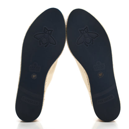 Gucci Canvas Logo Lace-Up Platform Espadrilles 37 Greggio Grege 5 of 12