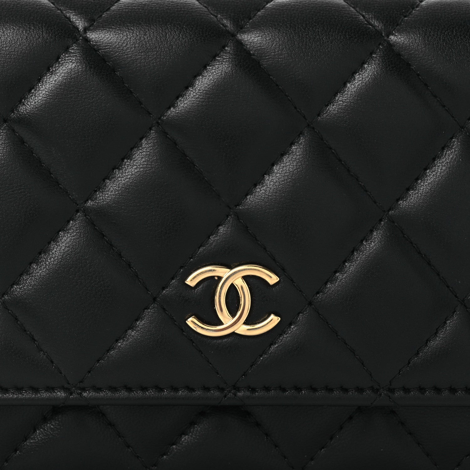 Chanel Lambskin Quilted CC Pearl Enamel Clutch on Chain WOC Black 9 of 13