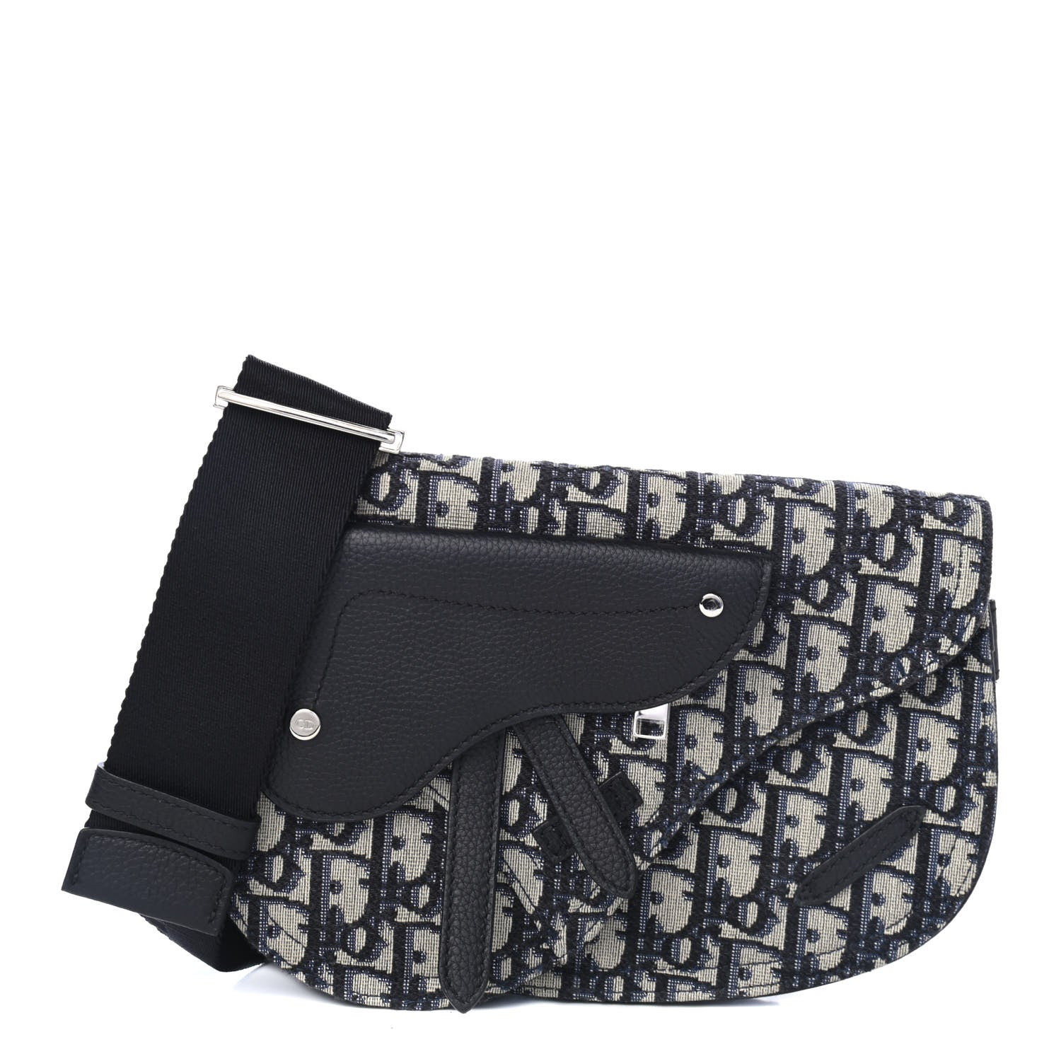 Christian Dior Oblique Saddle Messenger Pouch Beige Black 1 of 4