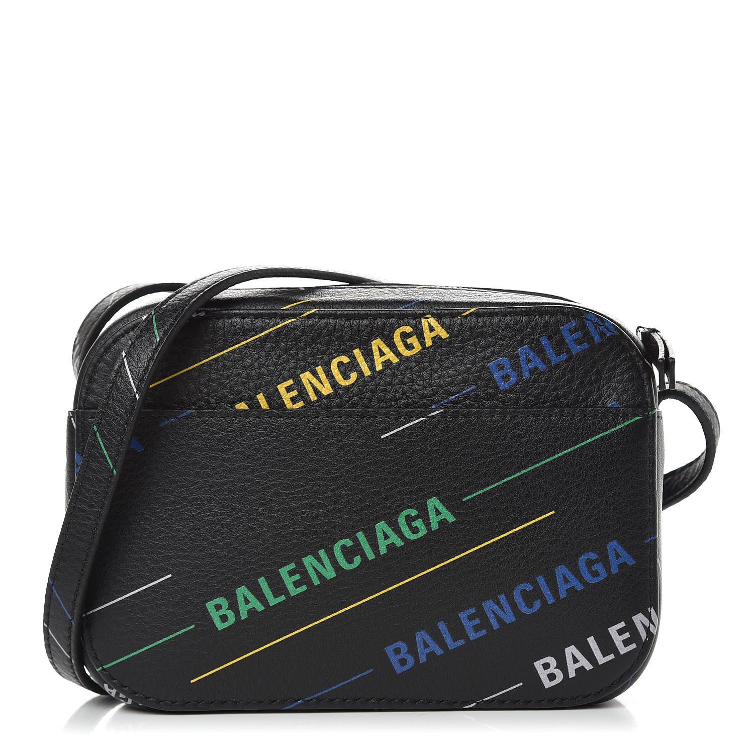 Balenciaga Calfskin Logo Print XS Everyday Camera Bag Black Multicolor 1 of 12