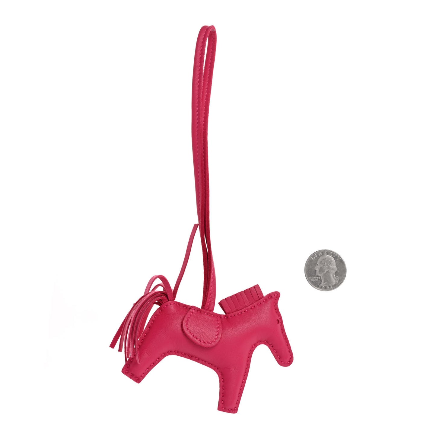 Milo Lambskin Grigri Rodeo Horse Bag Charm PM Rose Mexico