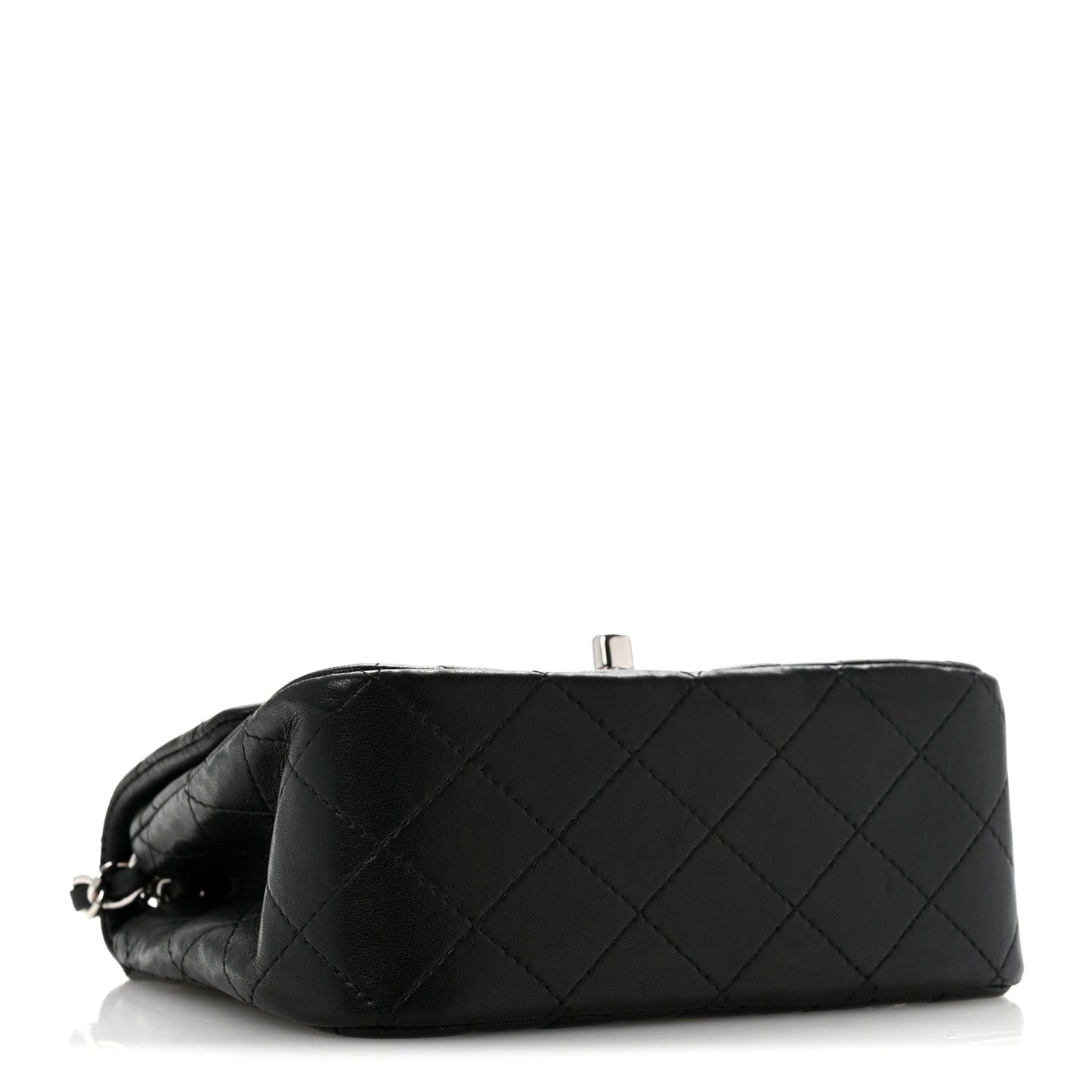 Lambskin Quilted Mini Square Flap Black