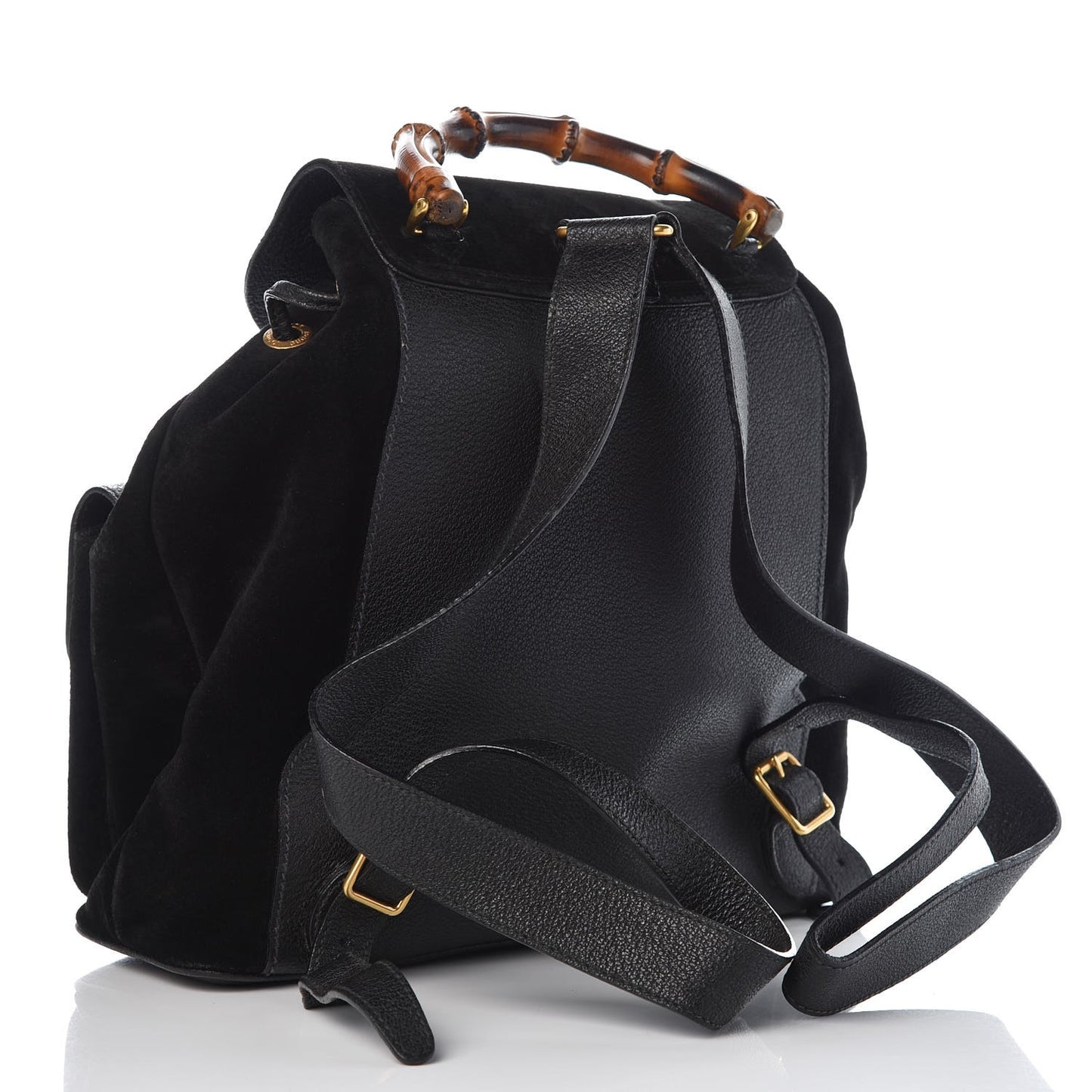 Suede Bamboo Backpack Black