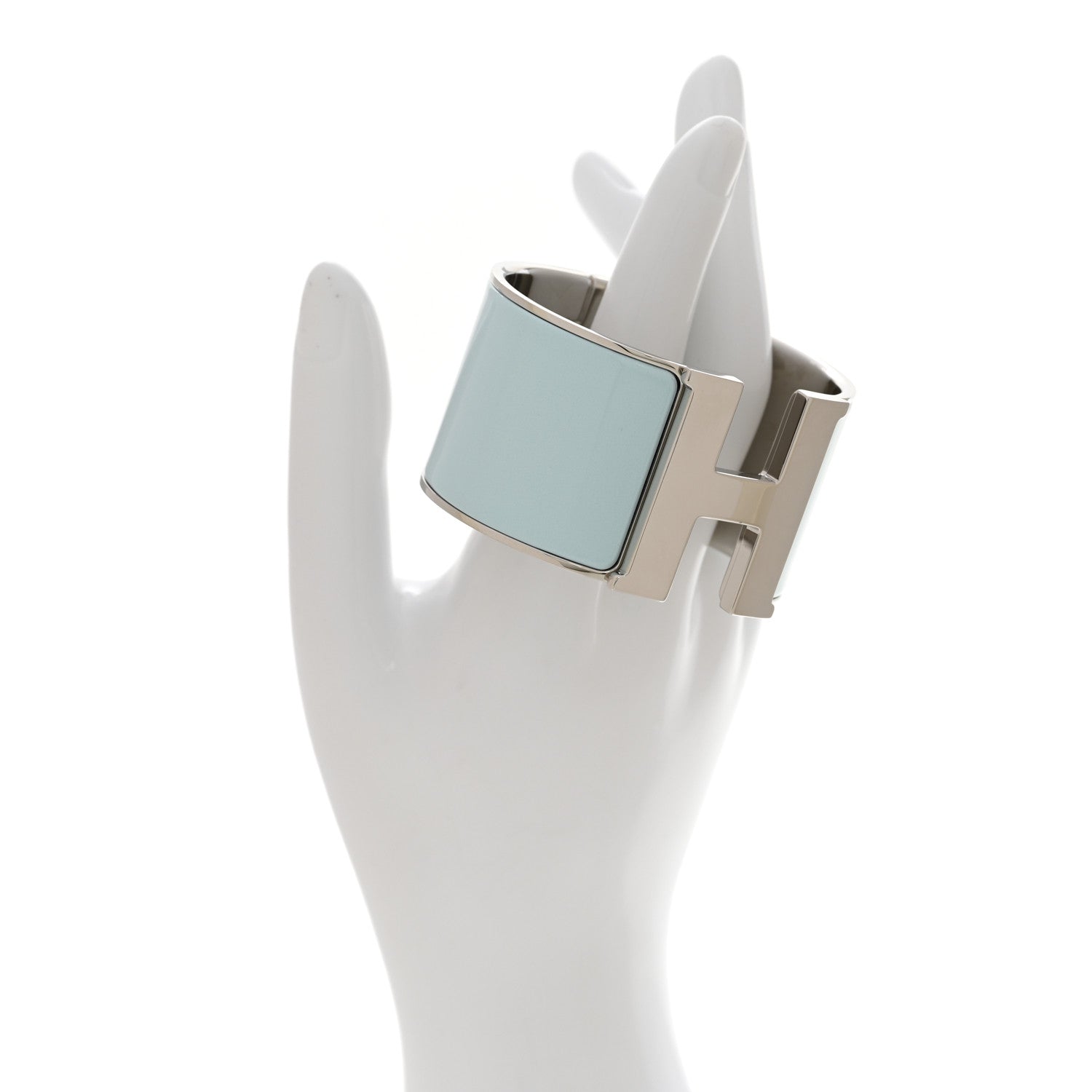 Hermes Enamel Extra Wide Clic Clac H Bracelet PM Bleu Glacier 2 of 5