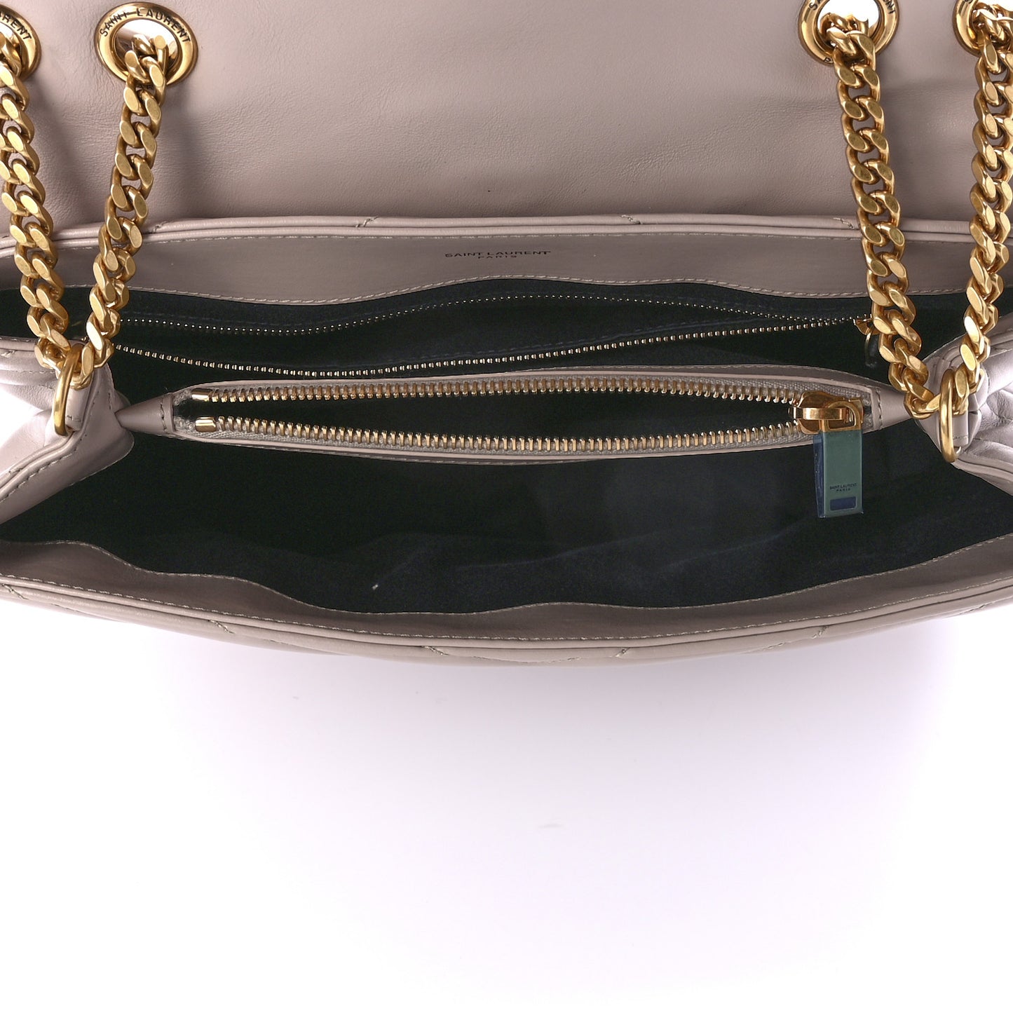 Calfskin Y Quilted Monogram Medium Loulou Chain Satchel Light Natural