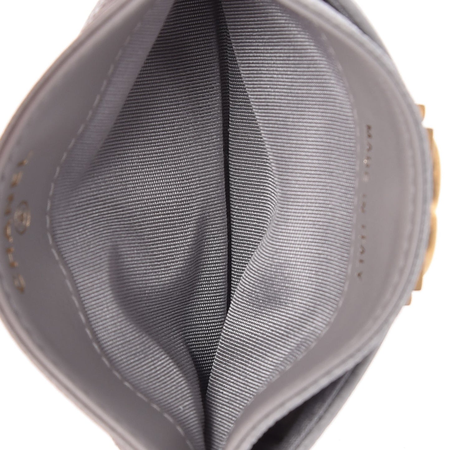 Caviar Quilted Boy Card Holder Grey