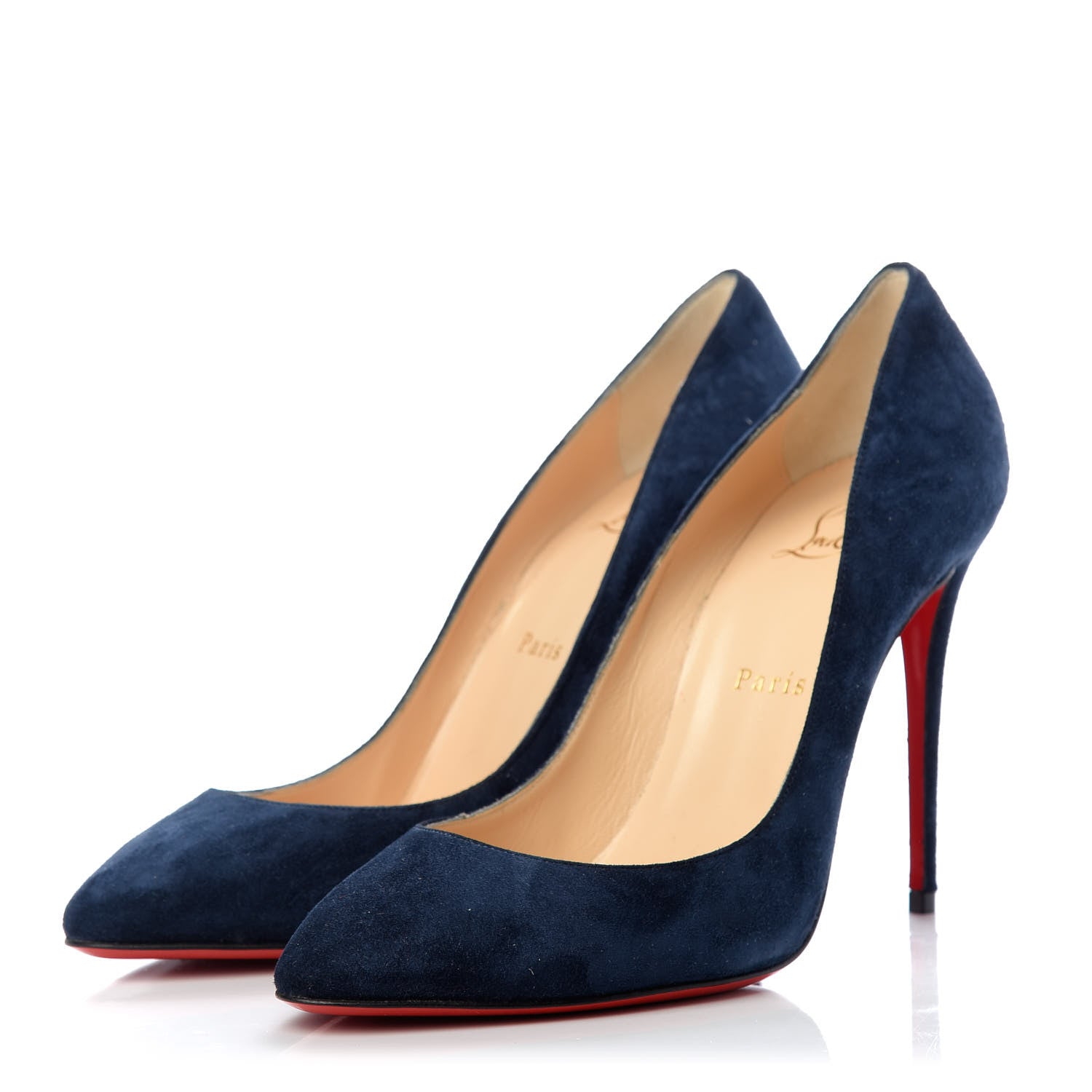 Christian Louboutin Veau Velours Eloise 100 Pumps 38.5 Marine 3 of 10