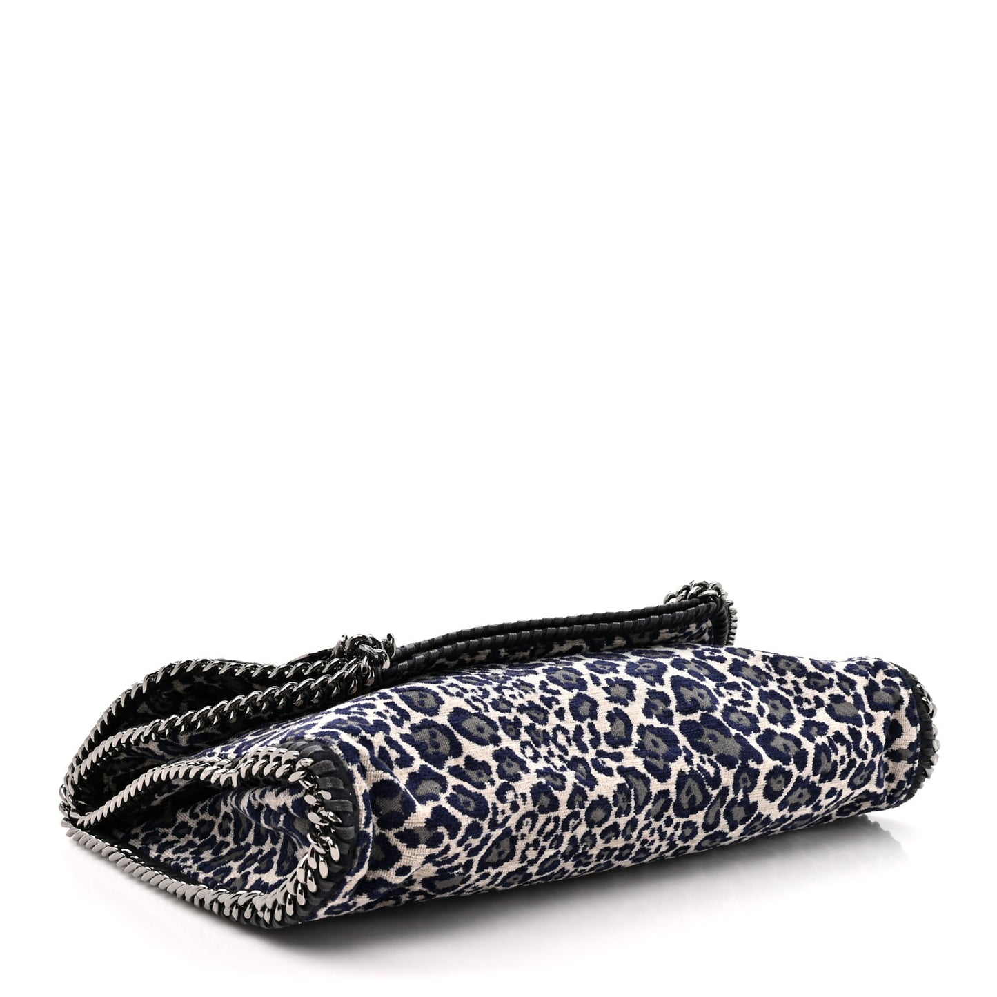 Cotton Canvas Leopard Big Falabella Fold Over Tote Grey