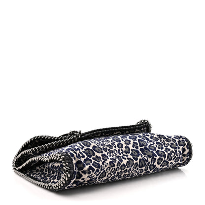 Stella McCartney Cotton Canvas Leopard Big Falabella Fold Over Tote Grey 5 of 10