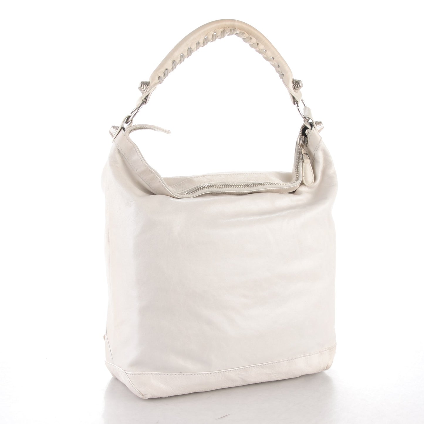 Agneau Giant 21 Silver Hardware Day Hobo White