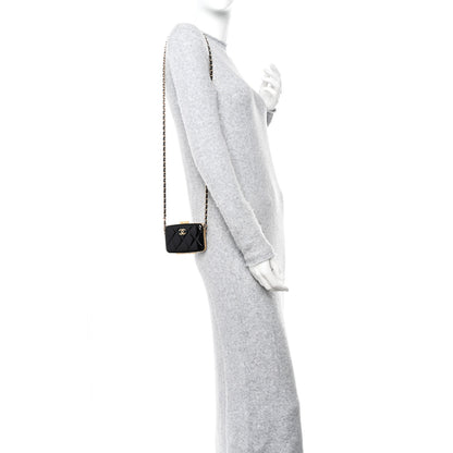 Chanel Glazed Goatskin Quilted Small Box With Chain Black 2 of 11