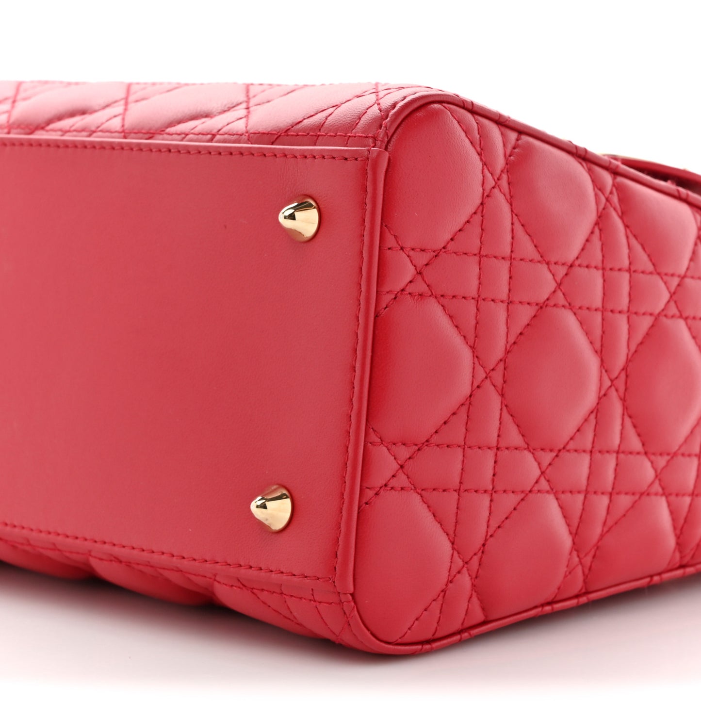 Lambskin Cannage Medium Lady Dior Red