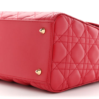 Christian Dior Lambskin Cannage Medium Lady Dior Red 9 of 12