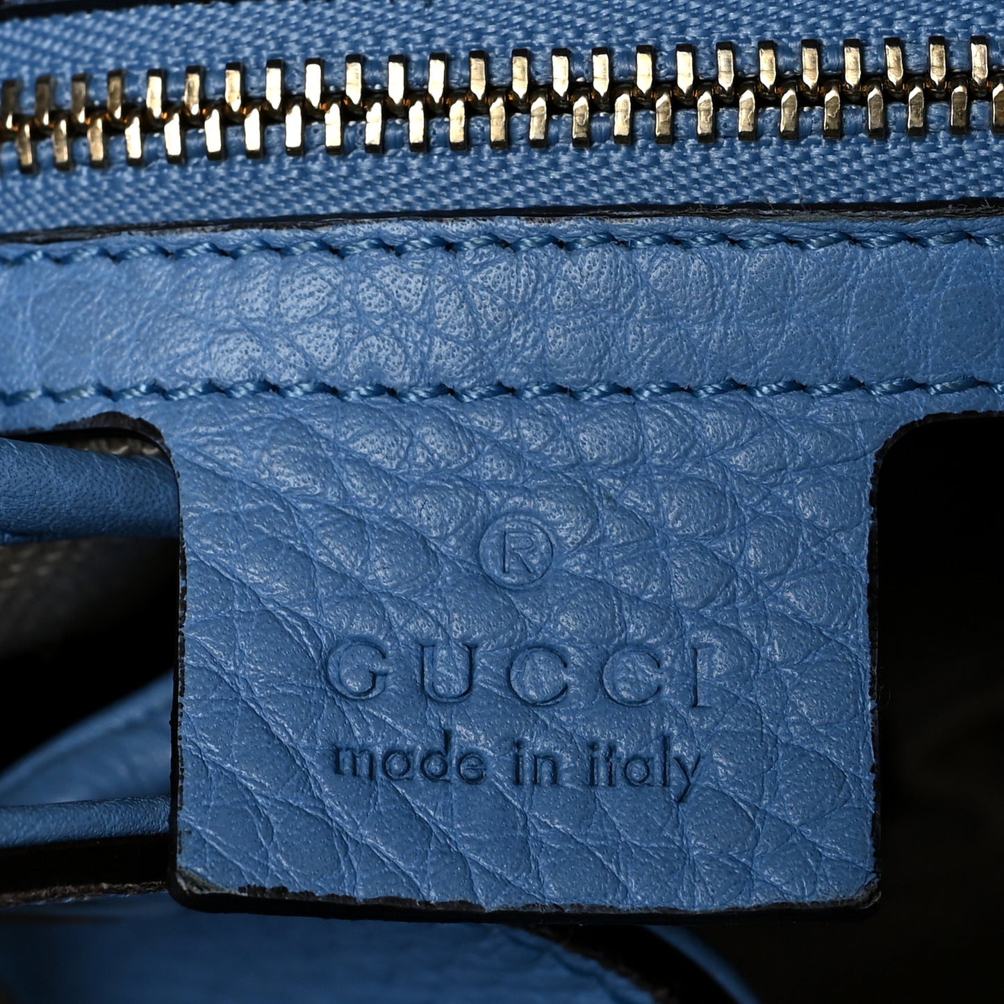 GG Monogram Calfskin Bucket Bag Blue