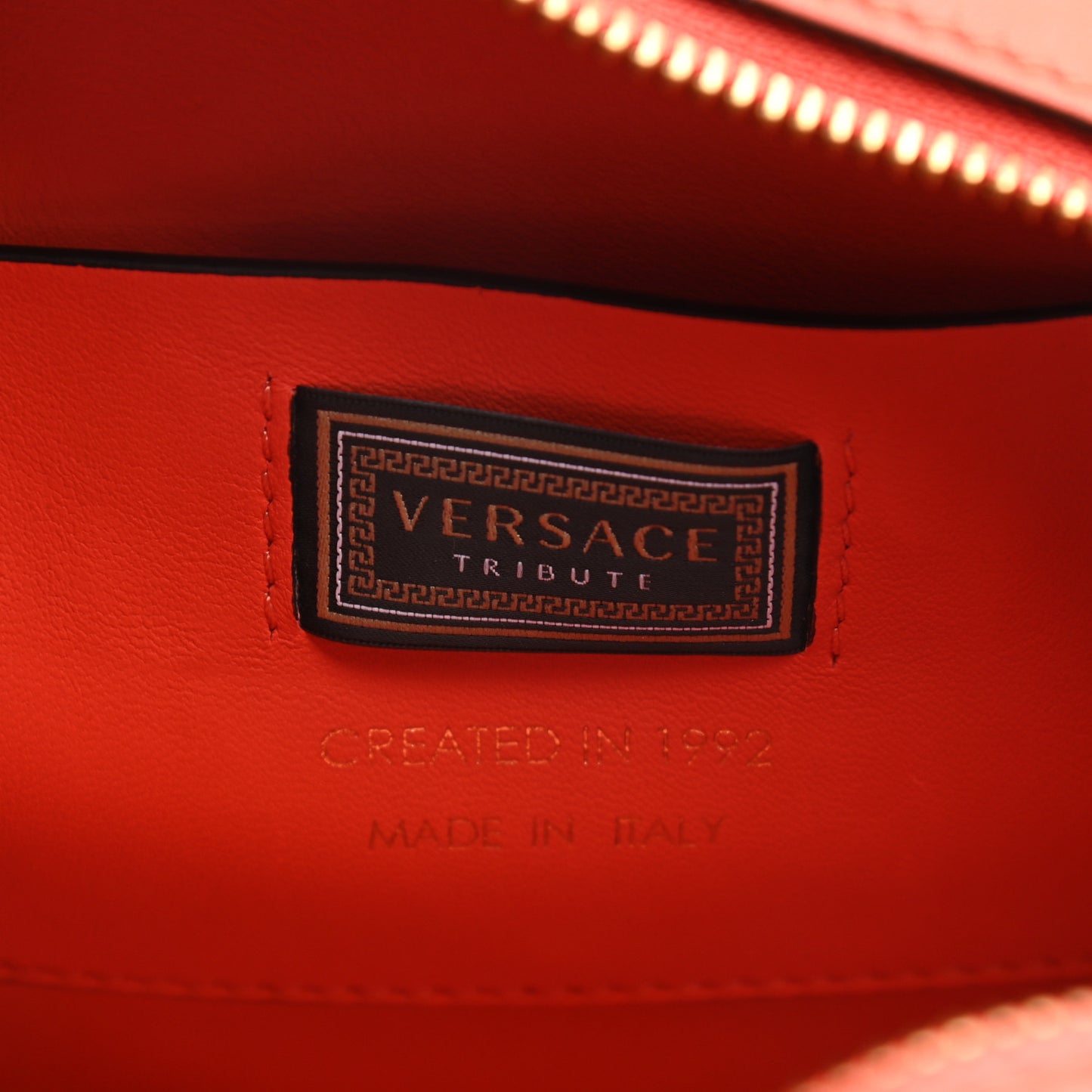 Calfskin Small Medallion Tribute Bowling Bag Orange