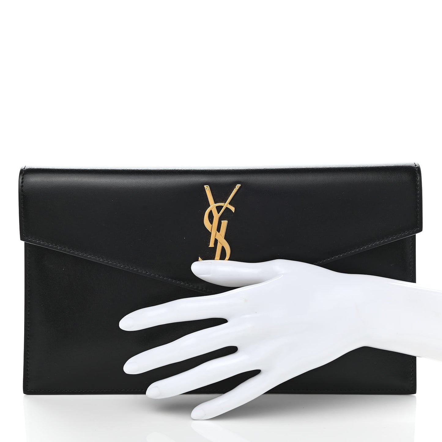 Smooth Shiny Calfskin Monogram Uptown Pouch Black