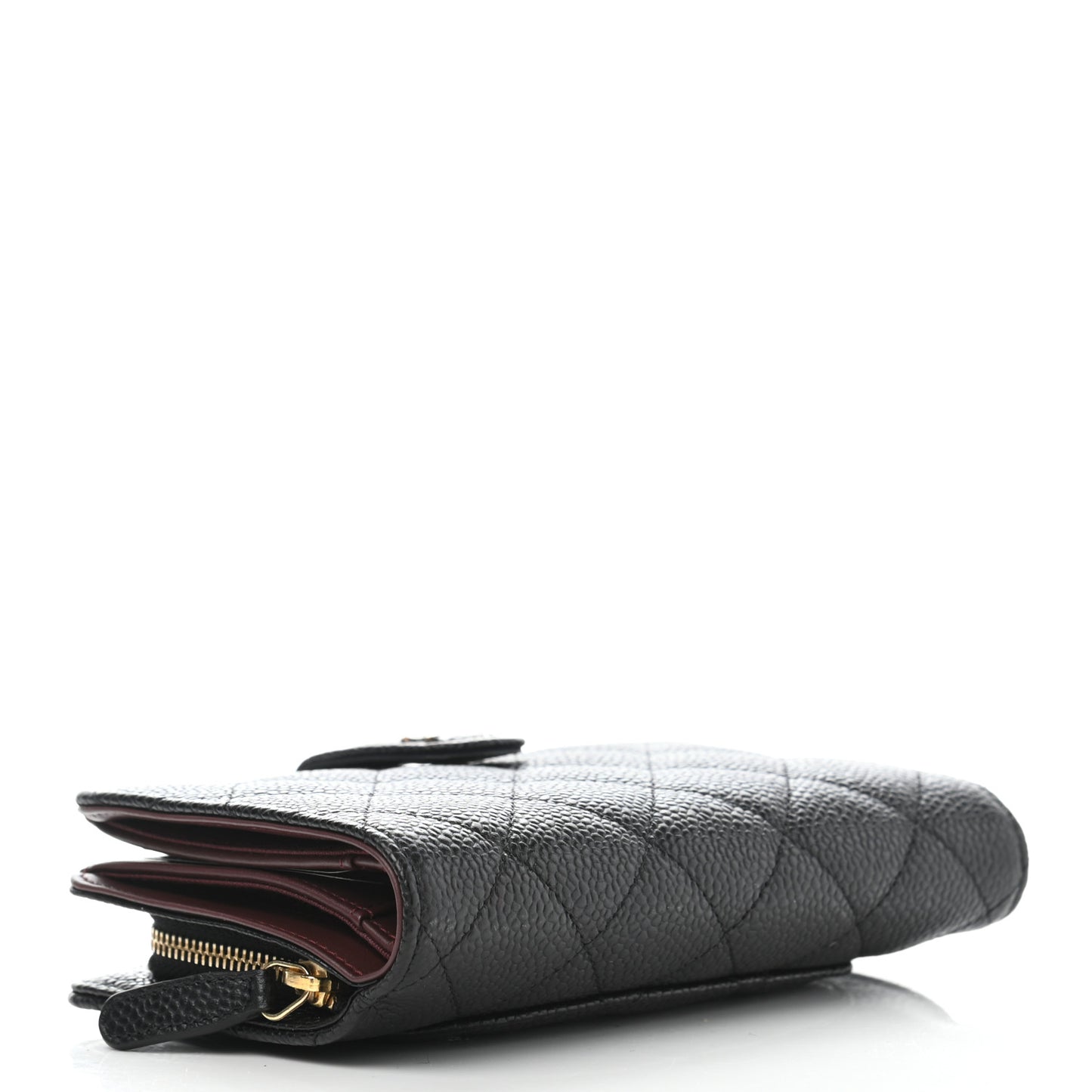 Caviar Quilted CC French Wallet Black