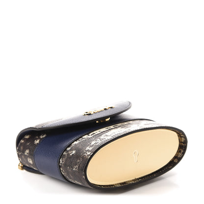 Chloe Lizard Embossed Calfskin Small Aby Lock Captive Blue 4 of 9