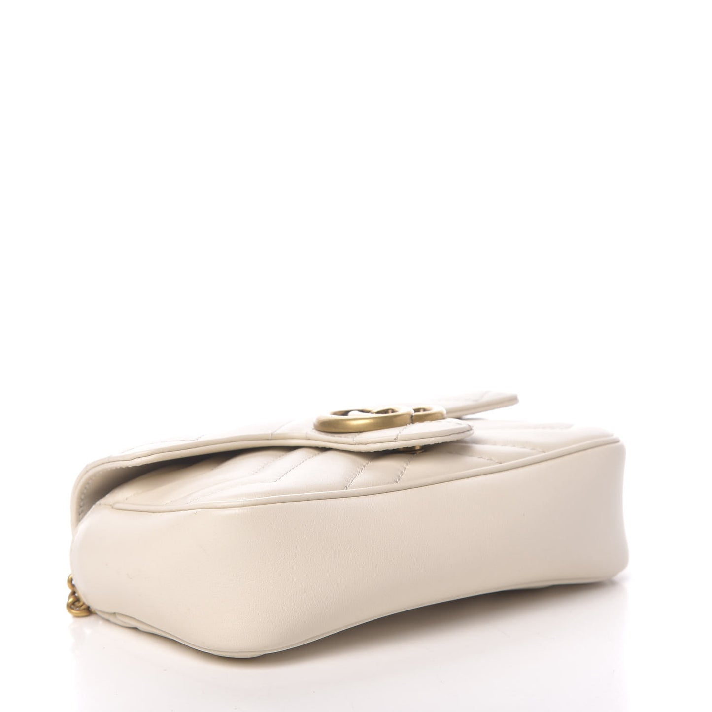 Calfskin Matelasse Super Mini GG Marmont Shoulder Bag White