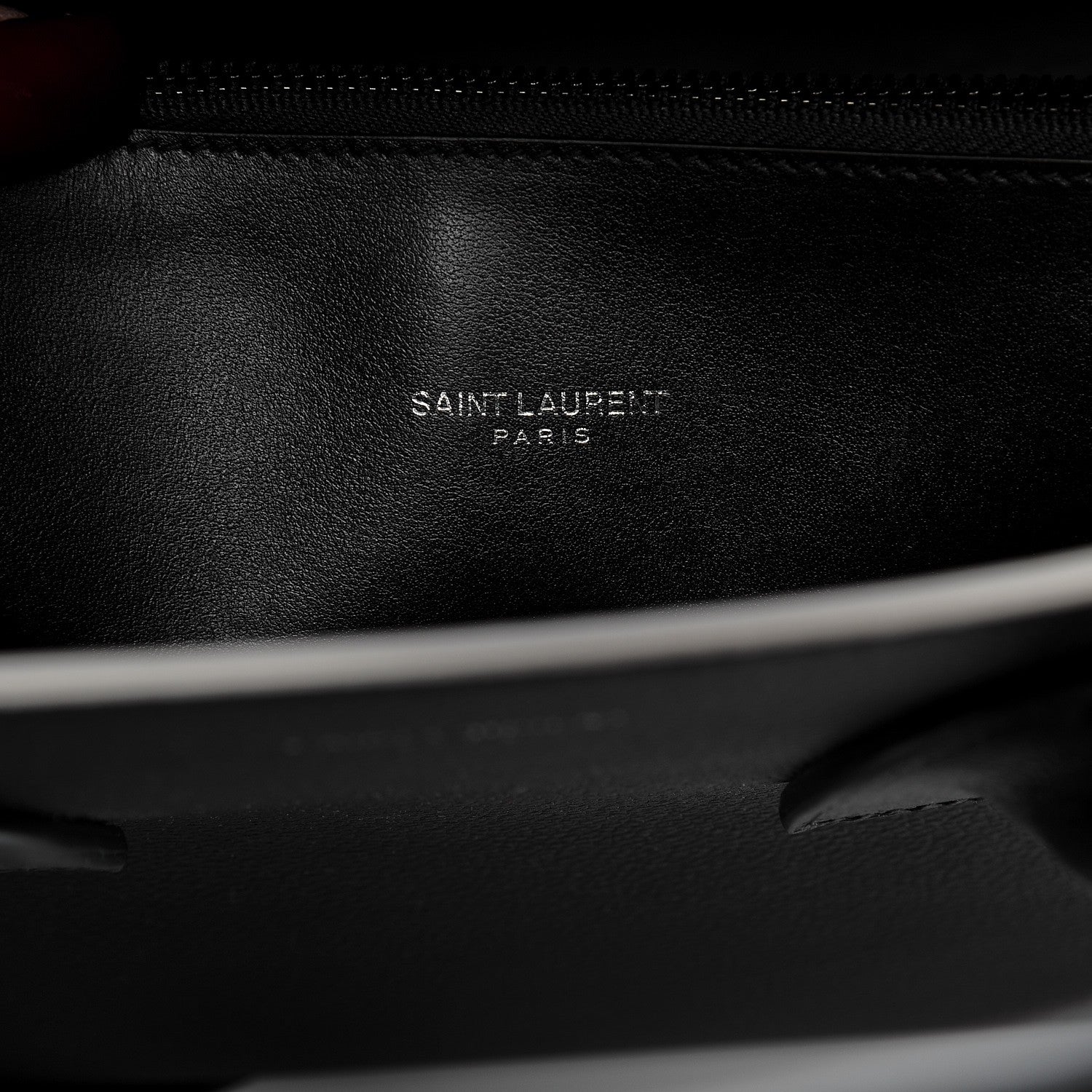 Saint Laurent Grained Calfskin Topstitch Small Sac De Jour Black Porcelain 9 of 10