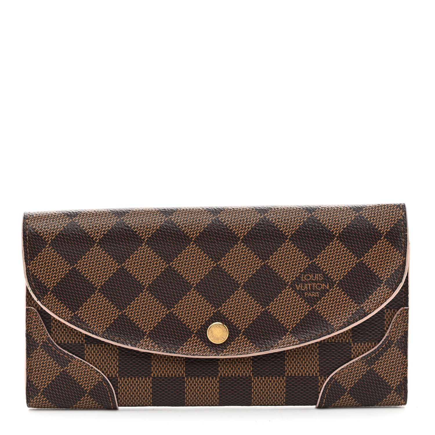 Louis Vuitton Damier Ebene Caissa Wallet Rose Ballerine 1 of 8