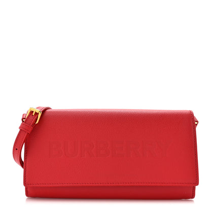 Burberry Calfskin Logo Hazelmere Wallet With Detachable Strap Red 1 of 12