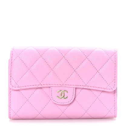 Chanel Caviar Quilted Medium Flap Wallet Pink 1 of 9