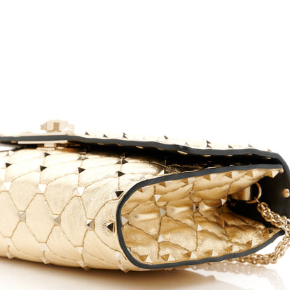 Valentino Garavani Metallic Nappa Rockstud Spike Wallet on Chain 10 of 10