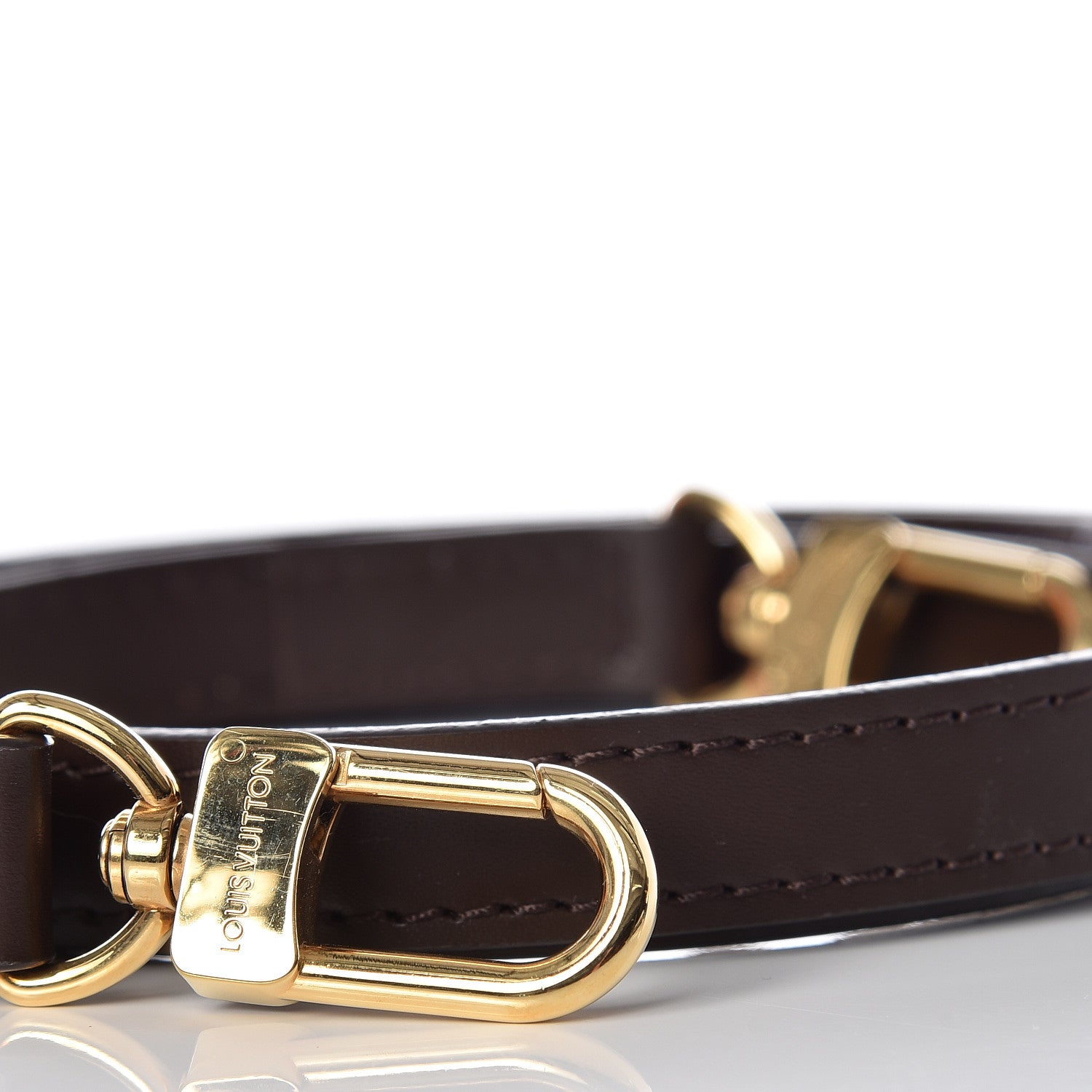 Louis Vuitton Calfskin 16mm Adjustable Shoulder Strap Brown 2 of 5