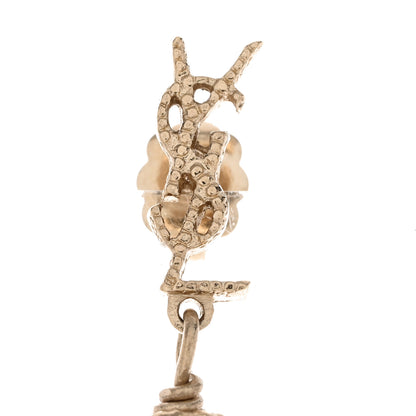 Saint Laurent Metal Monogram Loulou Tassel Earrings Gold 3 of 5