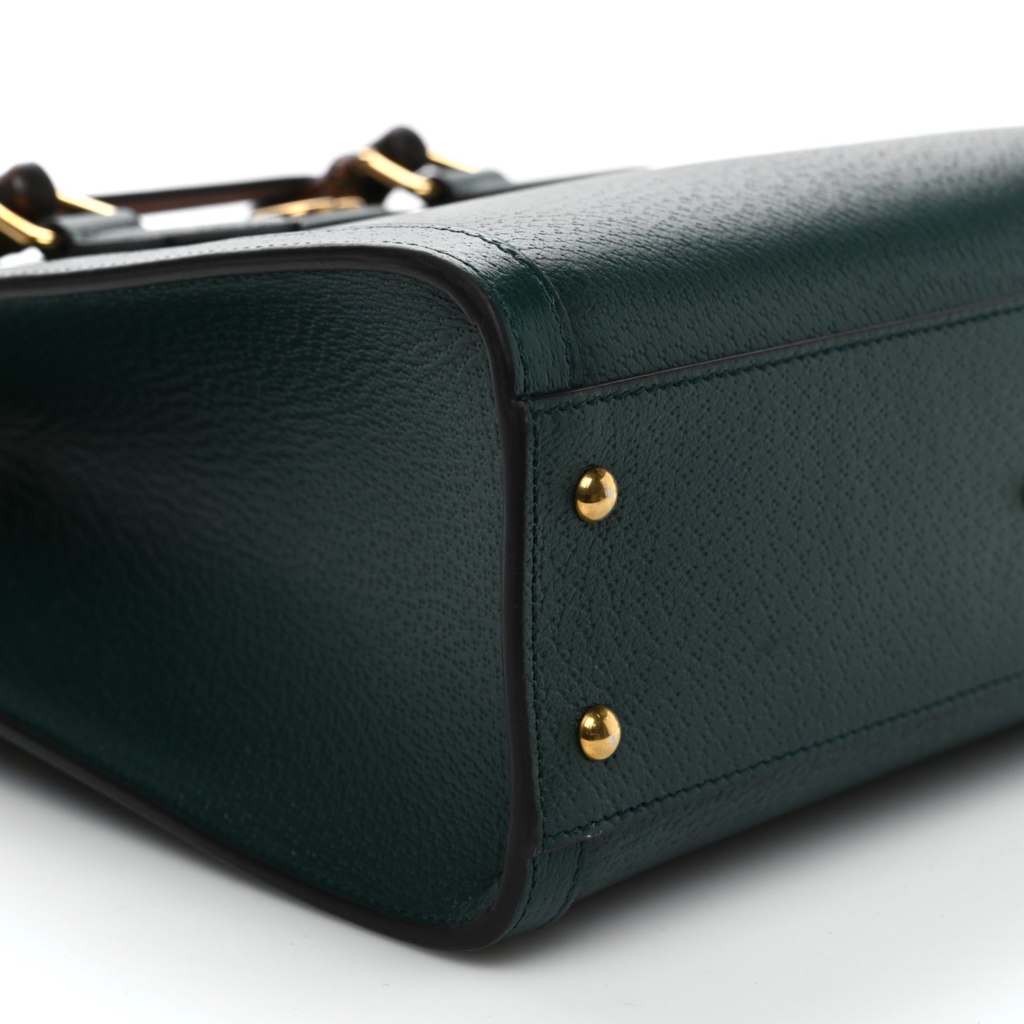 Textured Dollar Calfskin Web Small Diana Tote Bag Green