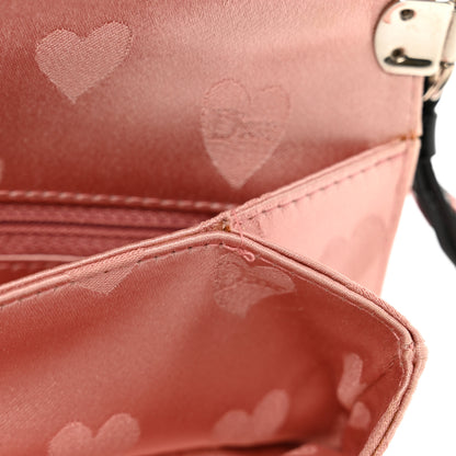 Christian Dior Satin Patent Heart D Trick Clutch Pink Black 10 of 10