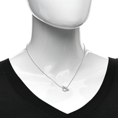 Hermes 18K White Gold Diamond Finesse Pendant Necklace 2 of 5