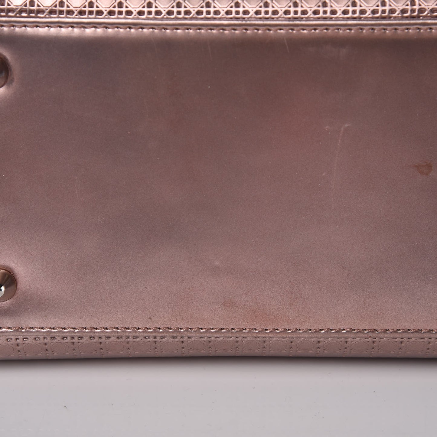 Metallic Patent Micro-Cannage Medium Lady Dior Pink