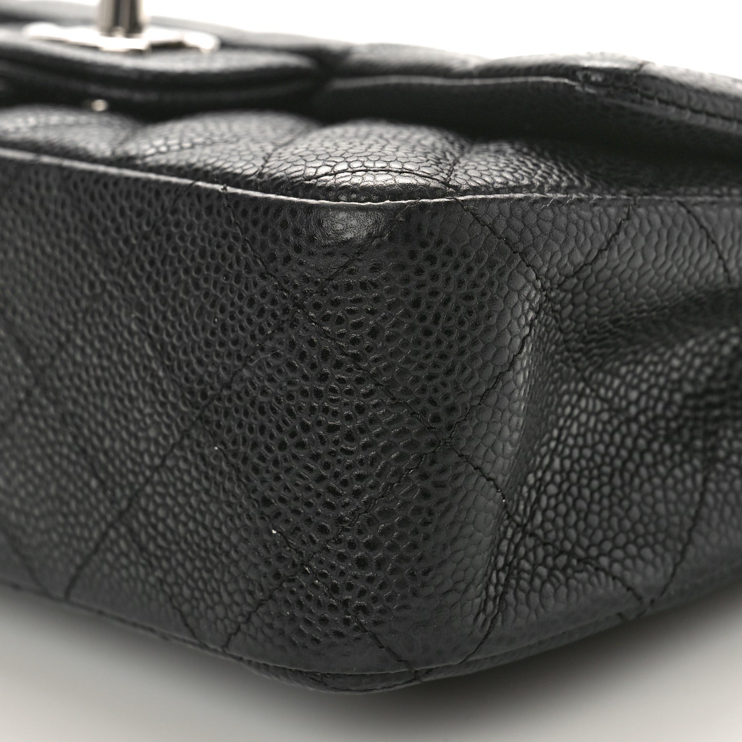 Caviar Quilted Mini Rectangular Flap Black