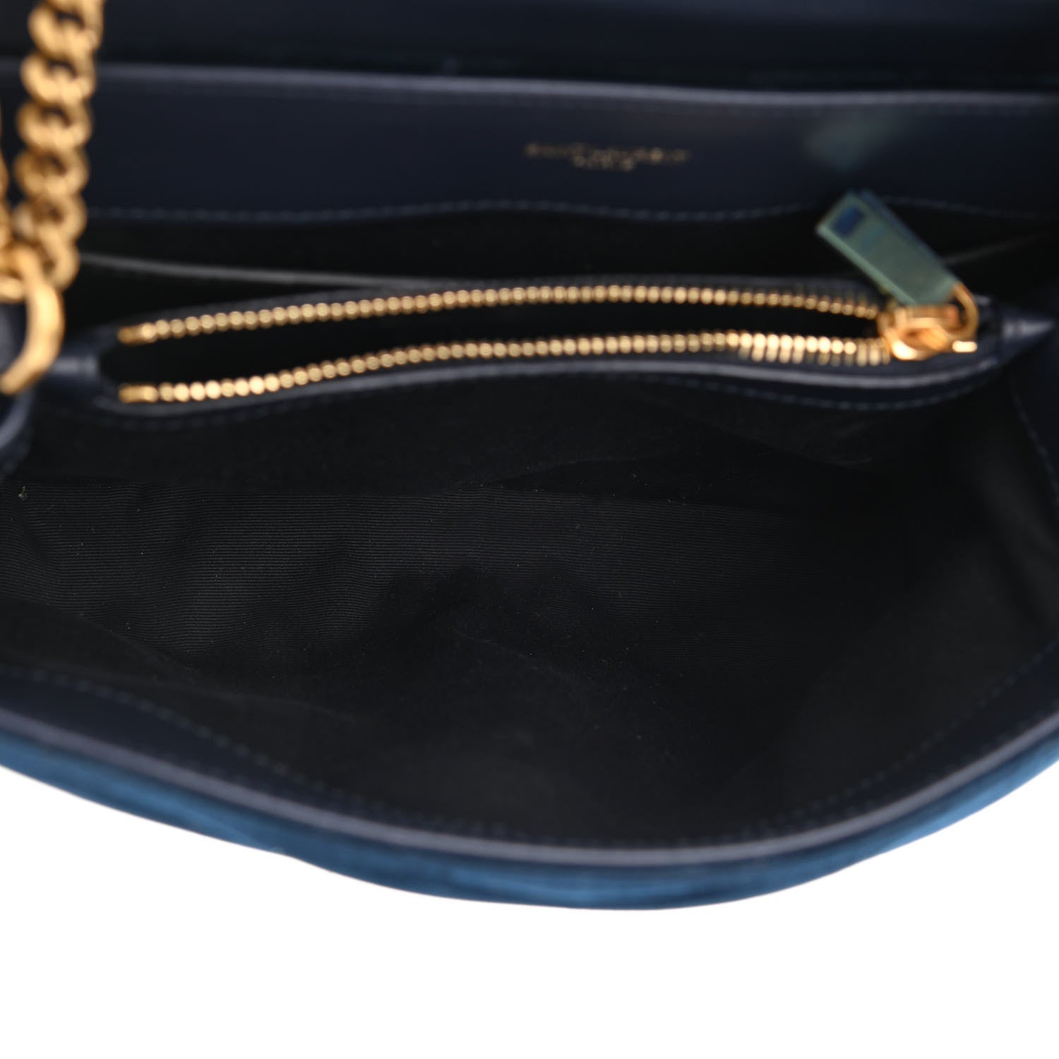 Saint Laurent Velvet Y Quilted Monogram Small Loulou Chain Satchel Medium Blue 5 of 14