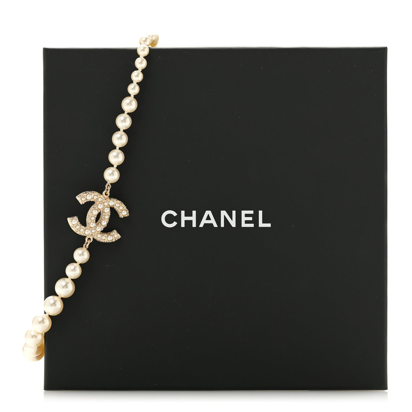 Pearl CC 100th Anniversary Necklace Light Gold