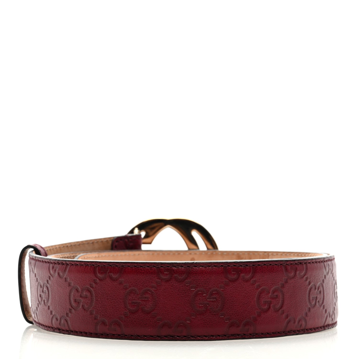 Gucci Guccissima Signature Interlocking G 40mm Belt 95 38 Scarlatto 2 of 4